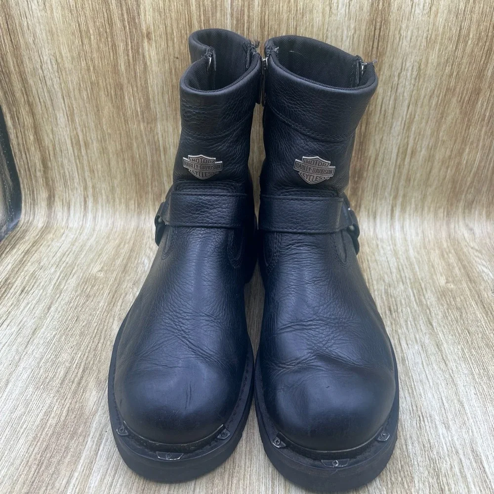 Harley Davidson Cromwell Harness Boots Men's Size 11.5 Black Moto Riding D93494